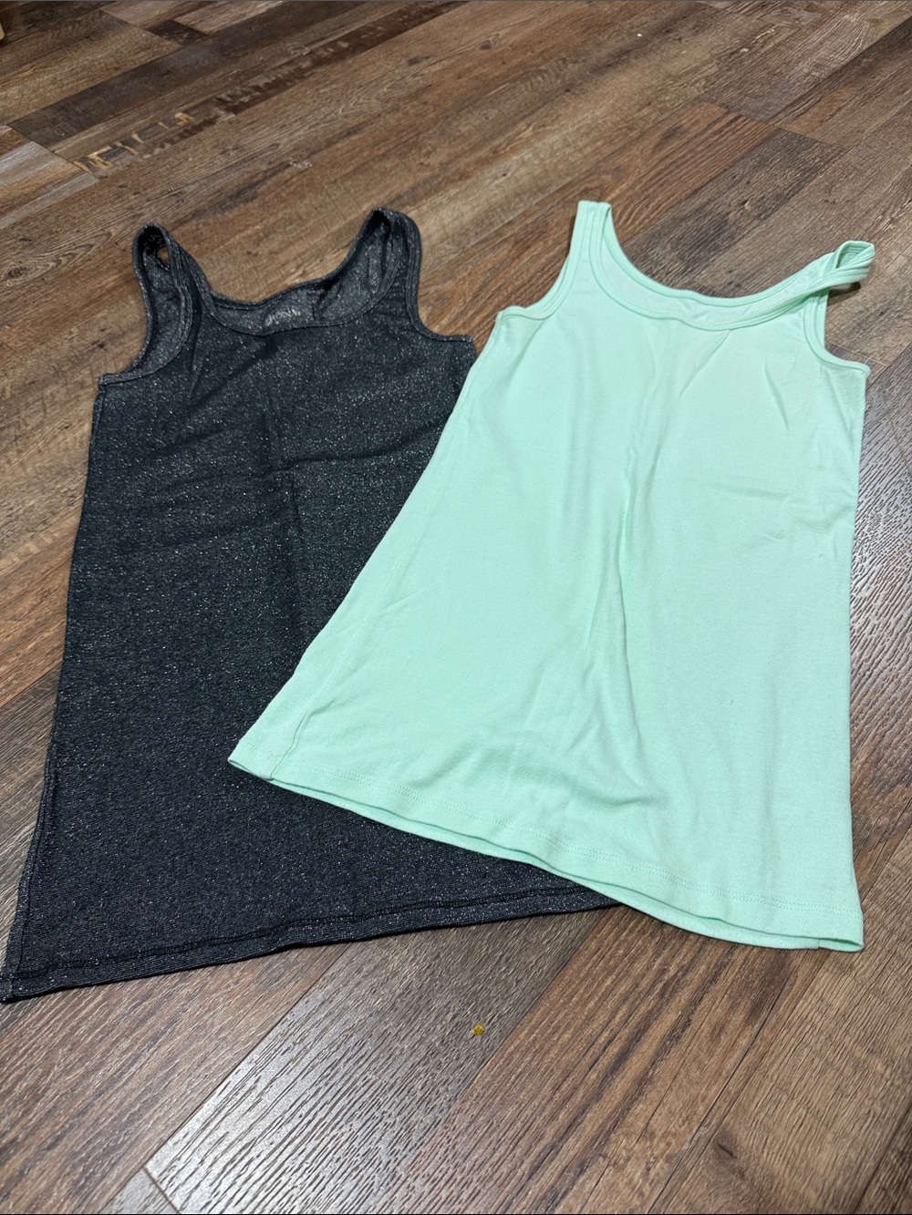 Merona Girls Tank Tops in Mint and Black Sparkle